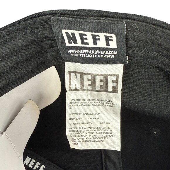 Neff Black Adjustable Snapback Hat With Orange & Purple Logo Patch - Picture 6 of 7